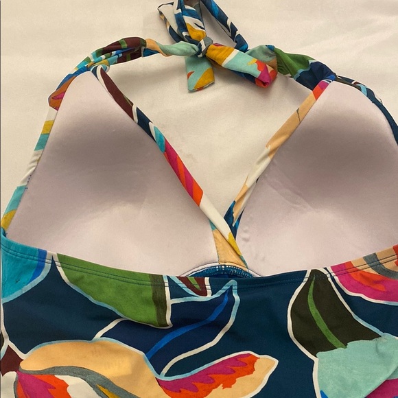 LA-BLANCA Women Swim Tankini
Hipster Floral Neck Top Size 4 - Picture 8 of 9